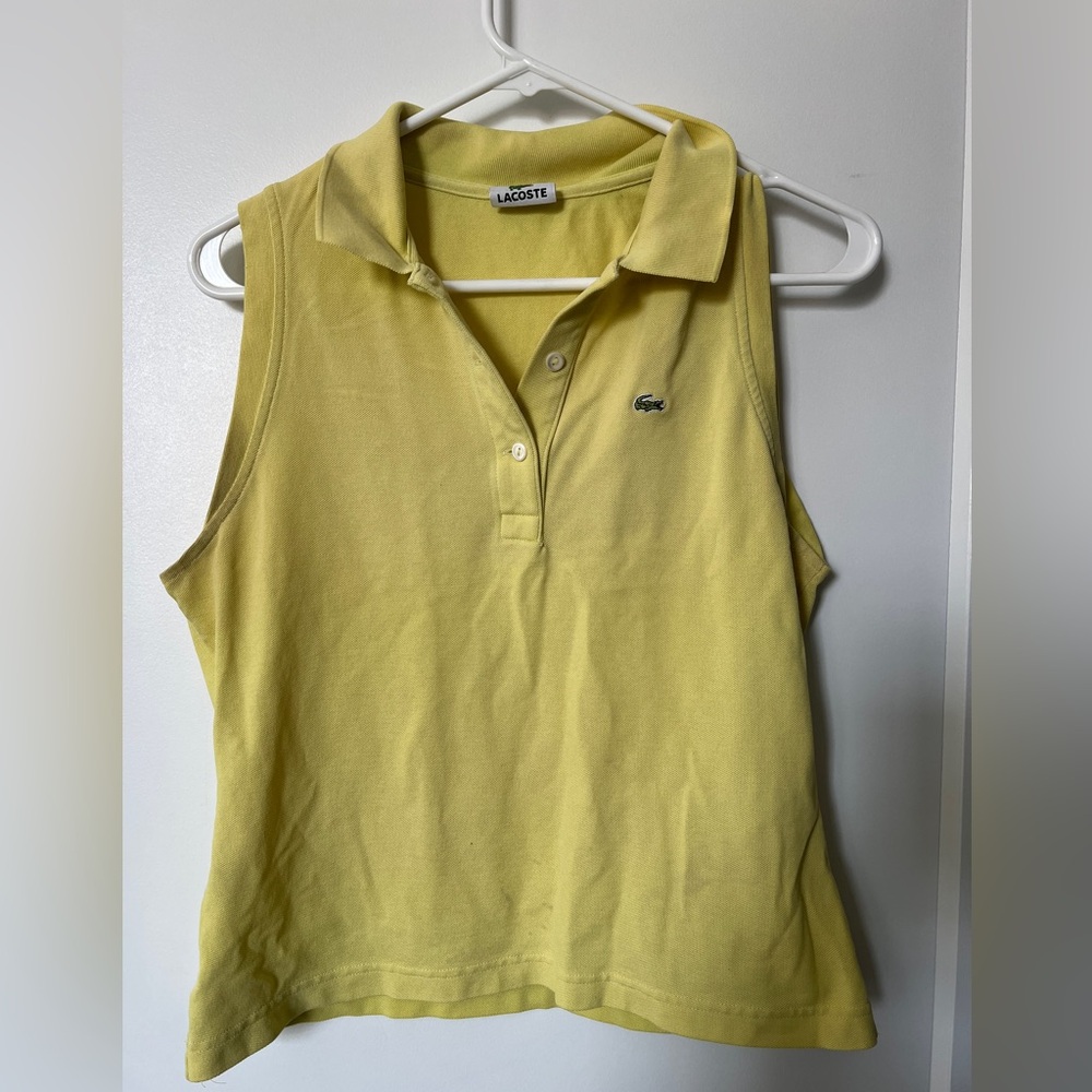 Lacoste Women's sleeveless Yellow Polo